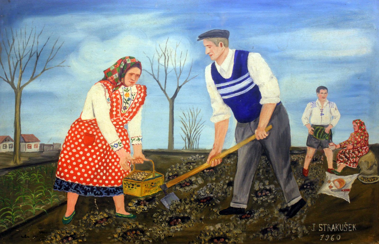 Jan Strakusek, Sadjenje krompira, 53x80,1960.jpg